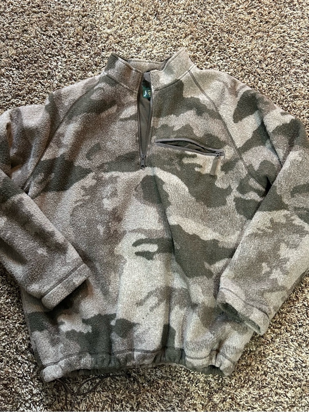 Cabela's Men's Camouflage Half-Zip Fleece Pullover - Olive & Tan